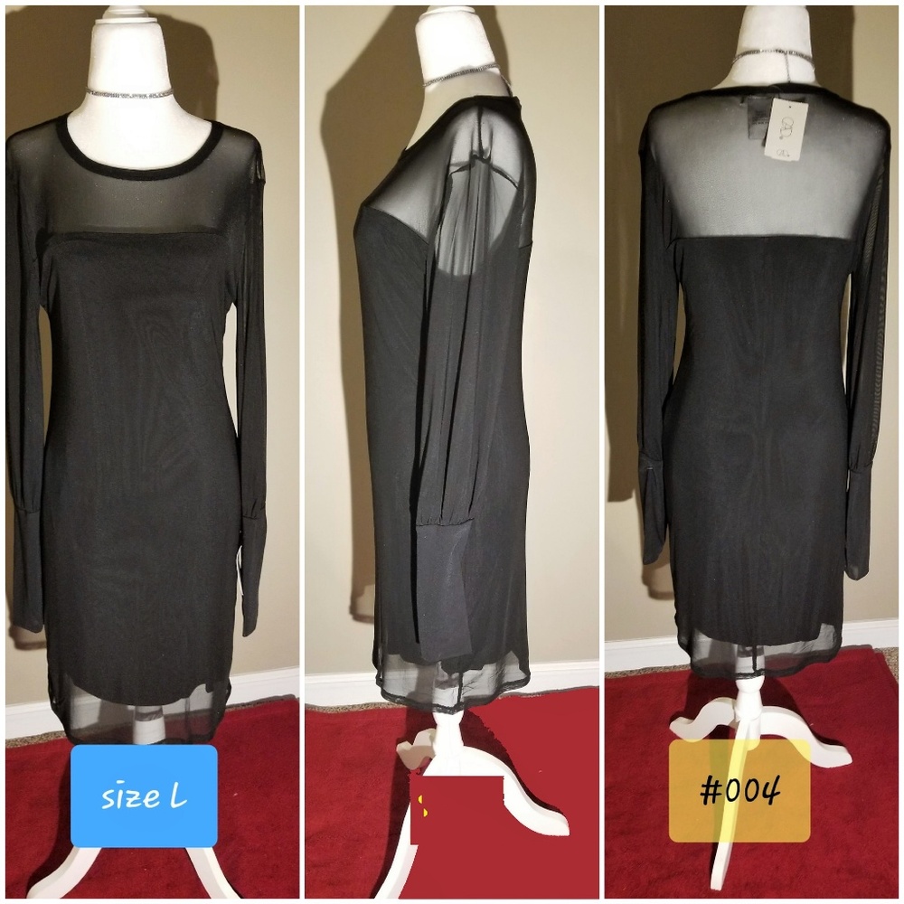 Black sleeve illusion dress